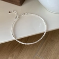 Elegant S925 sterling silver beaded bracelet featuring white natural irregular pearls - Minimalist Artificial Pearl Beaded (SL1114)