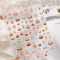 3D embossed sweet cake and ice cream nail art stickers in macaron colors, model M-1099 - M-1099 Fine Glitter and Jelly Style