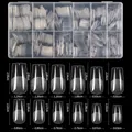 Detailed size chart for matte ballet false nails with length and width dimensions in cm - Style 05