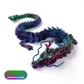 Macro shot of 3D printed movable dragon joints showing dazzling metallic color gradients - 30CM Dazzling Colors
