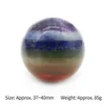 Polished seven chakra layered natural crystal energy sphere in spherical shape - 37-40mm Sphere