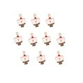 Ten pieces of Christmas bear charms with red hats and green scarves for DIY jewelry - Christmas Bear Style / 10 Pieces Pack