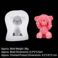 Pink plush-textured bear figurine with its silicone mold for resin craft making - Bear Covering Eyes