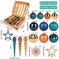 Set mit 100 sortierten Metallic-Christbaumkugeln in Blau, Bronze und Goldfarben - 100-teiliges Set (Sortierte Farben) / Gemischtes Metallic (Blau/Grün/Bronze/Gold)