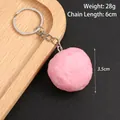Realistischer PVC Garnelenball-Schlüsselanhänger in Pink mit Maßen und Silberring - Garnelenball (Schlüsselanhänger)