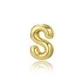 Macro shot of 18K gold plated S-letter pendant with shiny balloon style texture - Letter S (Pendant)