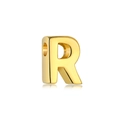 Polished S925 silver golden letter R heart pendant charm on a clean white background - Gold DY130022 (R)
