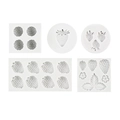 Various strawberry and leaf silicone molds for chocolate and fondant cake decorating - Strawberry 5-Piece Set / Gray