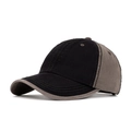 Gorra de béisbol de algodón lavado bicolor negro y gris con costuras en zigzag - Negro
