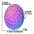Macro view of iridescent 304 stainless steel stud earring with honeycomb scale texture - Oval Honeycomb-Iridescent