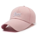 Rosa Baseballkappe mit weißer Royal Stickerei und verlängerter Krempe für Sonnenschutz - Verstellbar / Rosa