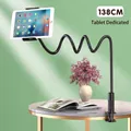 Black 138cm flexible long arm tablet holder for bed and desk with spiral clamp - 138cm: Tablet Version