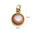 Detailed macro view showing the 5mm by 7mm dimensions of pink shell pendant charms - Pink Shell