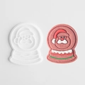 Santa Claus snow globe cookie cutter mold with decorated gingerbread cookie - Crystal Ball - Santa Claus