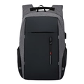Zaino per laptop aziendale nero e grigio con porta USB e cerniera rossa rifinita - 1322 Versione Standard / Grigio