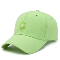 Light green six-panel baseball cap with letter A embroidery and curved brim - Fruit Green