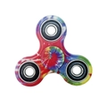 Three-leaf fidget spinner toy with vibrant multi-color tie-dye pattern and metal bearings - Red Tie-Dye 4-Bearing Model