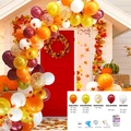 Autumn balloon arch kit featuring pumpkin orange and maple red colors for party decoration - Style 6