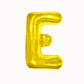 Golden letter E foil balloon for birthday party decorations on white background - 16-inch Gold Slim Letter Aluminum Foil Balloon (e)