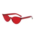Retro transparente rote Katzenaugen-Sonnenbrille mit unregelmäßigem einteiligem Harzrahmen - Rot