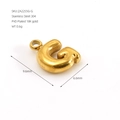 Polished 18K gold plated stainless steel letter G pendant for DIY jewelry design - Letter G / Gold