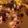 LED Christmas string lights featuring decorative snowmen with warm yellow glowing bulbs - Painted Christmas Snowman