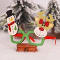 Occhiali di Natale con pupazzo di neve, renna e glitter verdi per decorazioni festive - Stile Pupazzo di Neve & Renna
