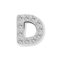 Sparkling silver-colored letter D pendant with micro-pave cubic zirconia stones - Letter D - Steel Color