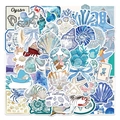 Set di 50 adesivi Coastal Girl blu per decorazione di valigie e cover cellulari - Ragazza Costiera Blu