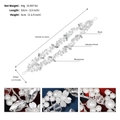 Detalle de diadema nupcial con flores de resina, perlas y diamantes, muestra 33cm - Flor de Diamantes de Imitación de Doble Capa Perla (HS-J6611S) / Plateado