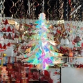 Regenbogen-PVC-Laserfolie Weihnachtsbaum-Hänger mit schillerndem Wabenmuster-Effekt - 13-Zoll Irisierender Weihnachtsbaum