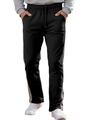 Men's black sporty joggers with white side stripes and adjustable drawstring waist - Black
