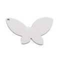Polished silver stainless steel butterfly pendant with hollow design for necklaces - Silver Minimalist Butterfly Charm (KLJ3697-Z)