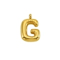 Chubby balloon letter G necklace pendant in polished gold plated stainless steel - Letter G