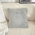 Grey square pillowcase with textured corn velvet fabric for minimalist living room decor - Light Gray (No Insert)