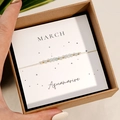 Bracelet en aigue-marine de mars présenté dans un coffret cadeau en kraft - Mars-Aigue-marine (Coffret)