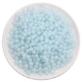 Frosted light blue acrylic beads in a round shape for DIY handmade jewelry and crafts - Frosted Blue Round Beads