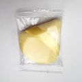 Soft high-density yellow triangle powder puff with ribbon handle in transparent packaging - Yellow / Single Bagged