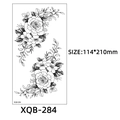 Black and white rose tattoo sticker XQB-284 in 114x210mm size for forearm decoration - Retro Rose Set (XQB-284)