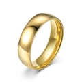 Minimalistischer 6mm goldener Titanstahl Bogen schlichter Ring Damen Herren Mode Schmuck. - Größe 5 / Gold