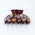 Pinza per capelli creativa di Halloween in acrilico con design a zucca nera - Motivo di Zucca / 9cm / Nero