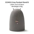 Grey velvet pendant display stand in arched design for luxury jewelry presentation - EC04011 Pendant Holder B Grey