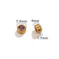 Golden stainless steel circular spacer bead with a purple gemstone inlay for DIY jewelry - Purple
