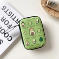 Cartoon avocado storage case for headphones and chargers with a green zipper finish - Green Avocado
