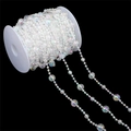Iridescent AB acrylic crystal bead chain on a roll for DIY wedding decoration - Bulk Faceted Ball 12mm/8mm/4mm AB Color 15m/Roll