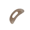 Translucent amber resin crescent gua sha tool with ergonomic grip and red swirl patterns - Medium / Light Color
