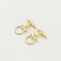 Golden bee toggle clasp for necklaces and bracelets in 14k gold plated jewelry finish - 14K Dragonfly OT Clasp - 4Pcs/Pack