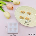 Detailed dimensions of 4-cavity puppy silicone mold for resin and plaster casting - Mini Cartoon Animal A1-2246