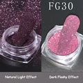 Polvere glitter per unghie viola scuro riflettente FG30 con effetto luce naturale e flash - Polvere di Diamante Riflettente FG-30