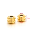 Golden stainless steel cylindrical mesh beads with textured grooves and 4mm hole - 10*7*4mm Smooth Hole Bead / Gold